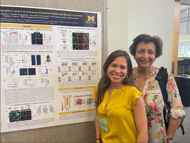 Kristen with her mentor, Dr. Asma Nusrat, exhibiting her research.