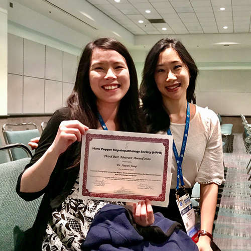  Margaret Fang, MD (left) pictured with Dr. Maria Westerhoff.
